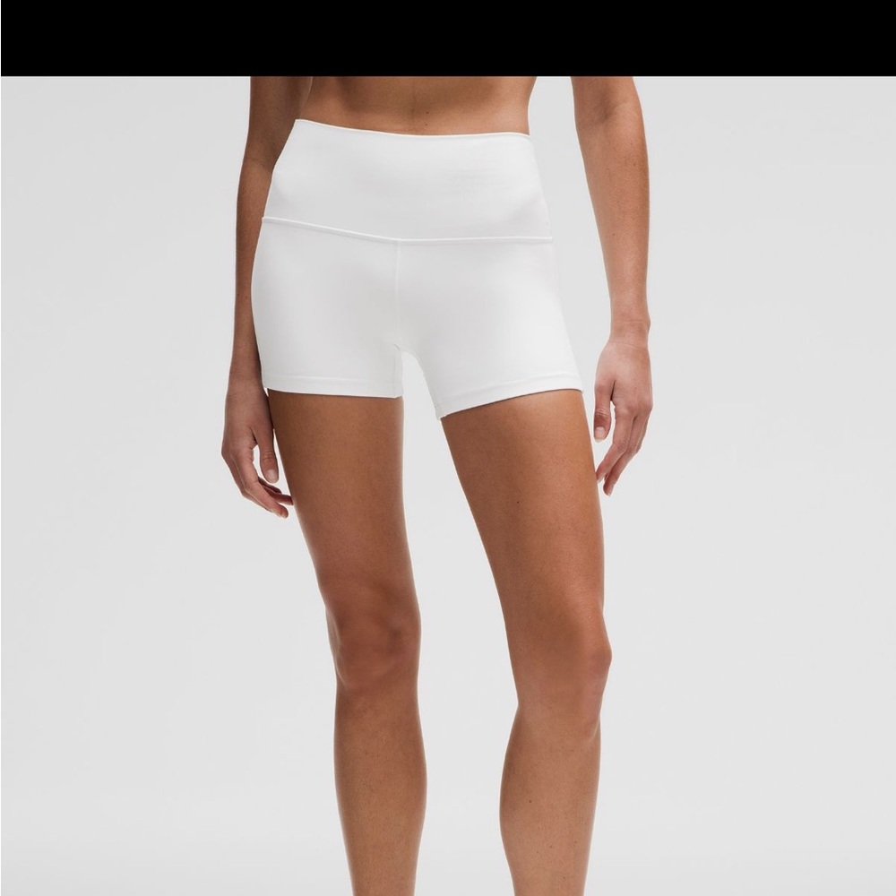 Lululemon Athletica White Bike Shorts Sleek and Form-Fitting